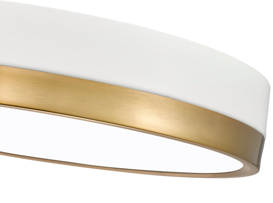Flush Mount Z-Lite 1006F16-MW-MGLD-LED Matte White + Modern Gold Algar 1 Light Flush Mount Z-Lite
