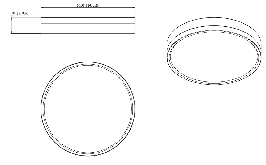 Flush Mount Z-Lite 1006F16-MW-MGLD-LED Matte White + Modern Gold Algar 1 Light Flush Mount Z-Lite