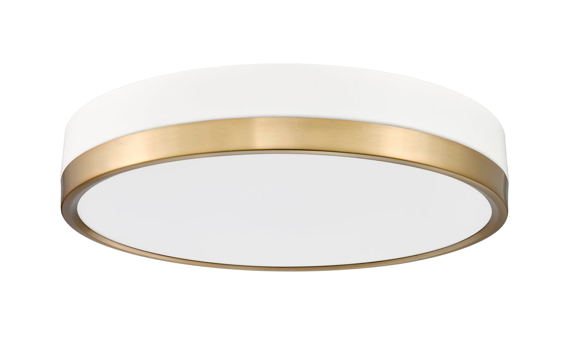Flush Mount Z-Lite 1006F16-MW-MGLD-LED Matte White + Modern Gold Algar 1 Light Flush Mount Z-Lite