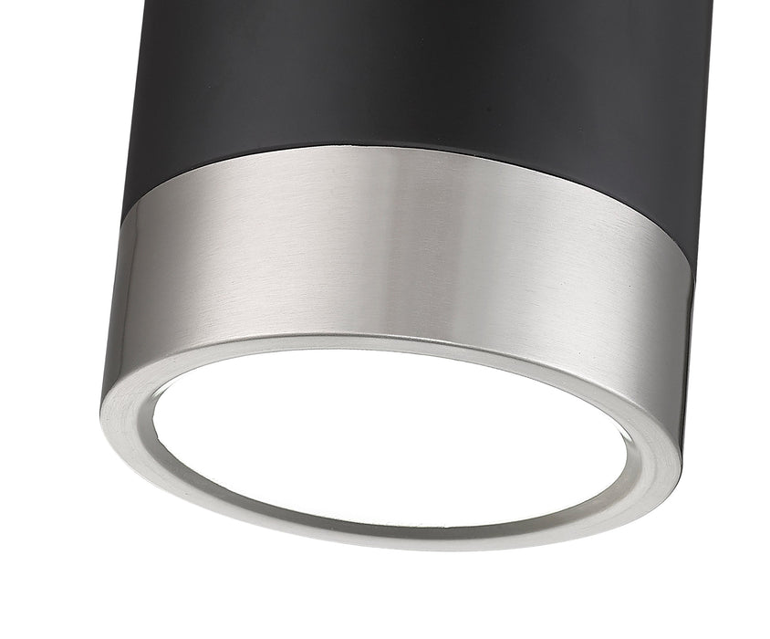 Flush Mount Z-Lite 1006F6-MB-BN-LED Matte Black + Brushed Nickel Algar 1 Light Flush Mount Z-Lite