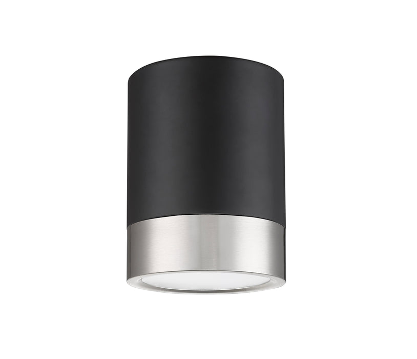 Flush Mount Z-Lite 1006F6-MB-BN-LED Matte Black + Brushed Nickel Algar 1 Light Flush Mount Z-Lite