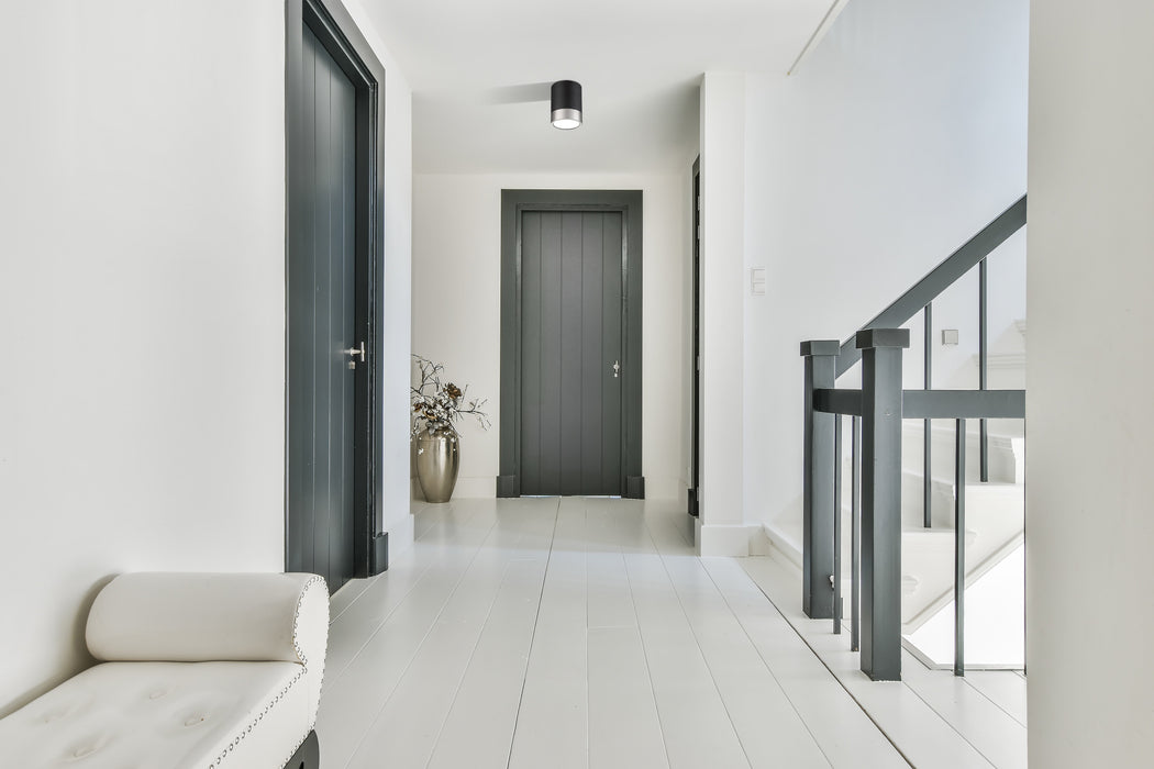 Flush Mount Z-Lite 1006F6-MB-BN-LED Matte Black + Brushed Nickel Algar 1 Light Flush Mount Z-Lite