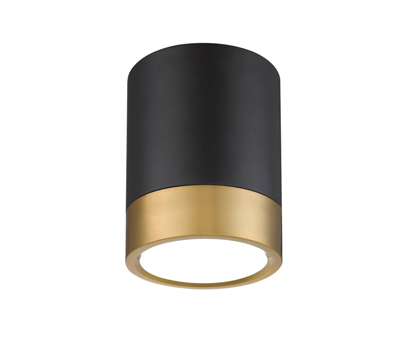 Flush Mount Z-Lite 1006F6-MB-MGLD-LED Matte Black + Modern Gold Algar 1 Light Flush Mount Z-Lite