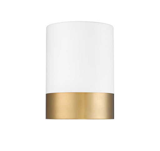 Flush Mount Z-Lite 1006F6-MW-MGLD-LED Matte White + Modern Gold Algar 1 Light Flush Mount Z-Lite