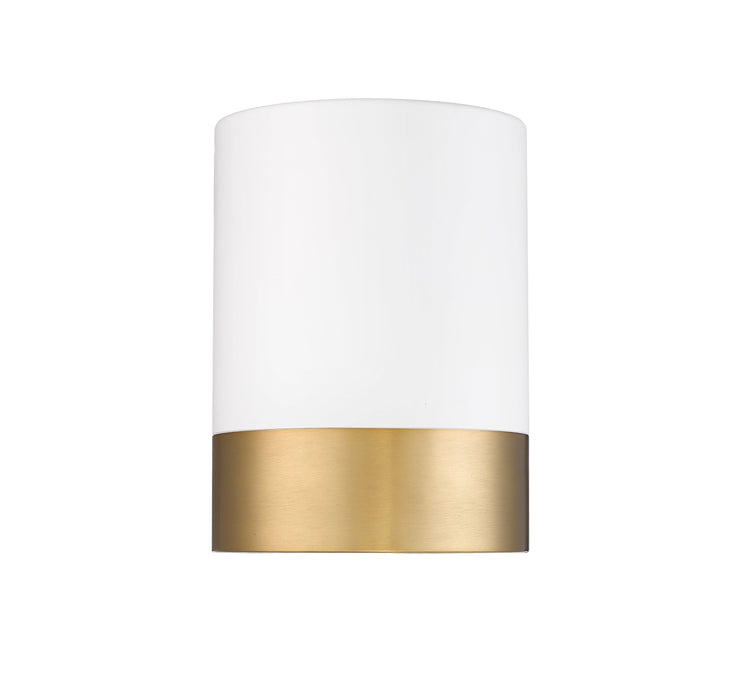 Flush Mount Z-Lite 1006F6-MW-MGLD-LED Matte White + Modern Gold Algar 1 Light Flush Mount Z-Lite