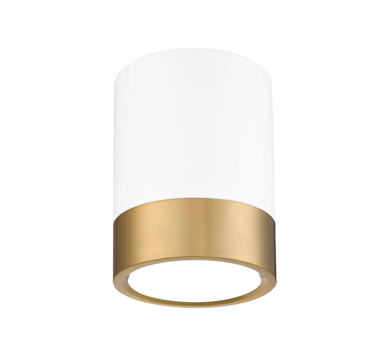 Flush Mount Z-Lite 1006F6-MW-MGLD-LED Matte White + Modern Gold Algar 1 Light Flush Mount Z-Lite