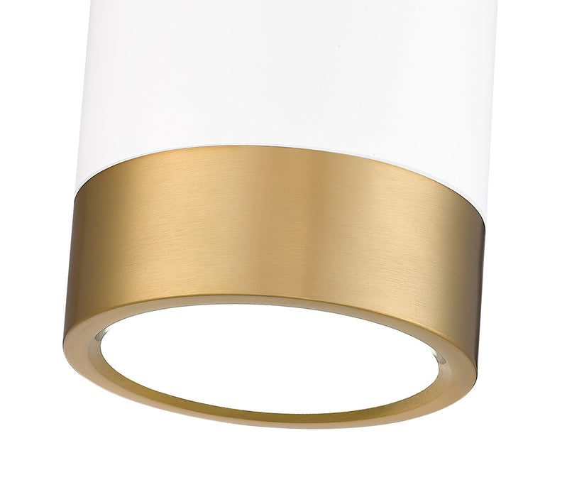 Flush Mount Z-Lite 1006F6-MW-MGLD-LED Matte White + Modern Gold Algar 1 Light Flush Mount Z-Lite