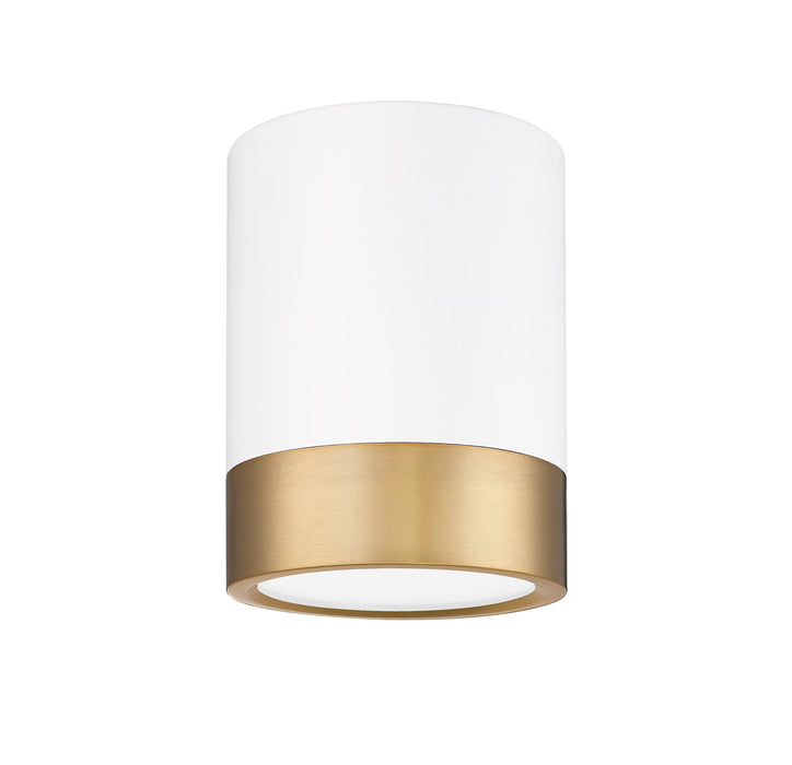 Flush Mount Z-Lite 1006F6-MW-MGLD-LED Matte White + Modern Gold Algar 1 Light Flush Mount Z-Lite