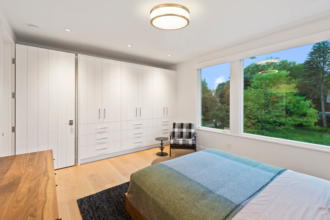 Flush Mount Z-Lite 1012F12-MGLD-LED Modern Gold Ballord 1 Light Flush Mount Z-Lite