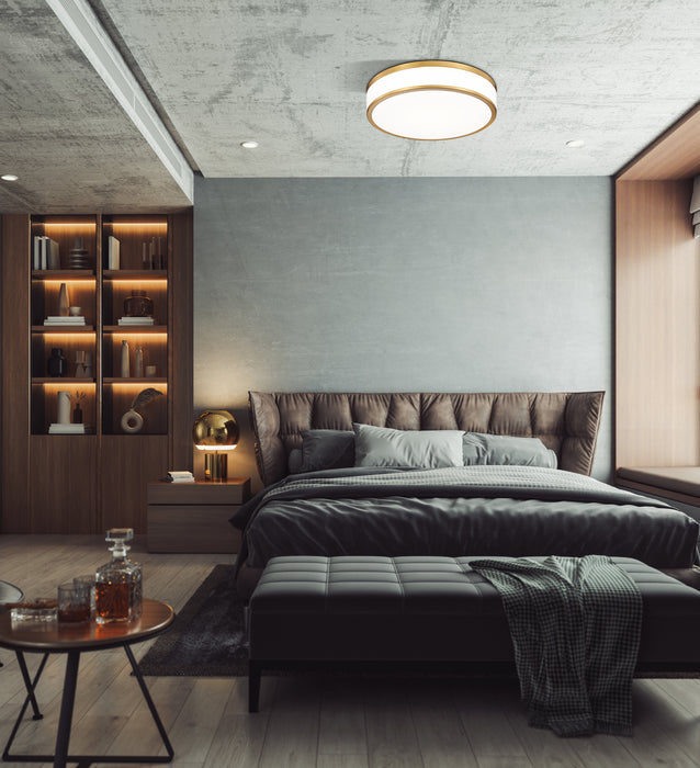 Flush Mount Z-Lite 1012F16-MGLD-LED Modern Gold Ballord 1 Light Flush Mount Z-Lite