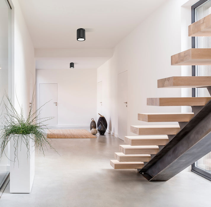 Flush Mount Z-Lite 1013F6-MB-LED Matte Black Stari 1 Light Flush Mount Z-Lite