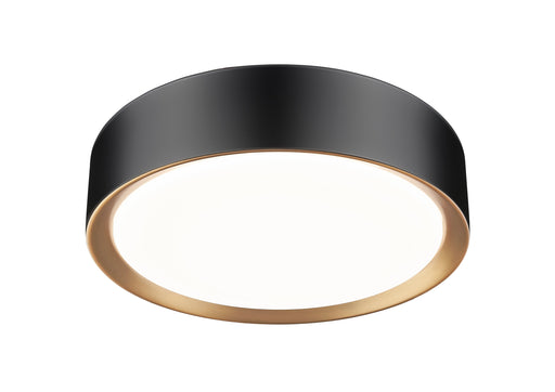 Flush Mount Z-Lite 1014F12-MB-MGLD-LED Matte Black + Modern Gold Kawan 1 Light Flush Mount Z-Lite