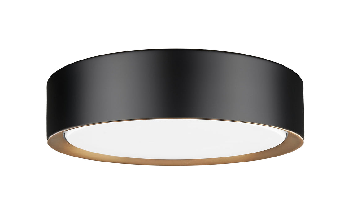 Flush Mount Z-Lite 1014F12-MB-MGLD-LED Matte Black + Modern Gold Kawan 1 Light Flush Mount Z-Lite