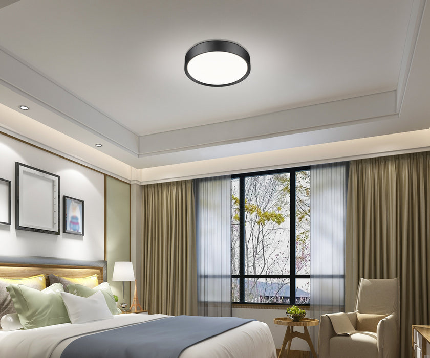 Flush Mount Z-Lite 1014F16-MB-LED Matte Black Kawan 1 Light Flush Mount Z-Lite