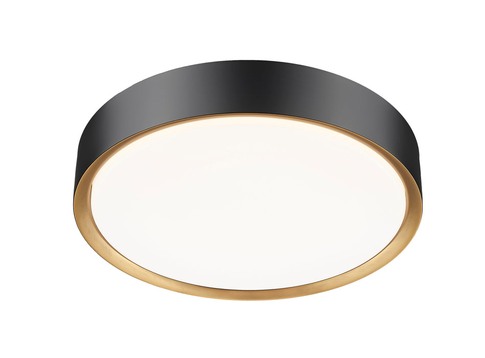 Flush Mount Z-Lite 1014F16-MB-MGLD-LED Matte Black + Modern Gold Kawan 1 Light Flush Mount Z-Lite