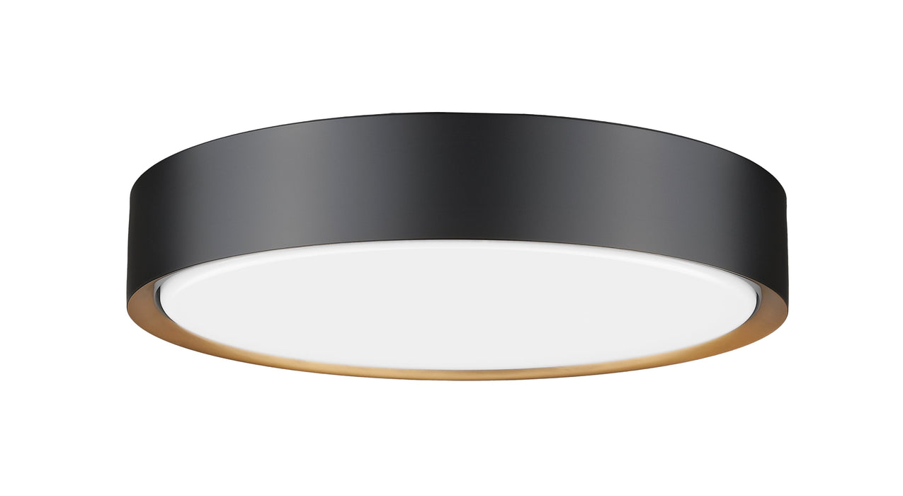 Flush Mount Z-Lite 1014F16-MB-MGLD-LED Matte Black + Modern Gold Kawan 1 Light Flush Mount Z-Lite