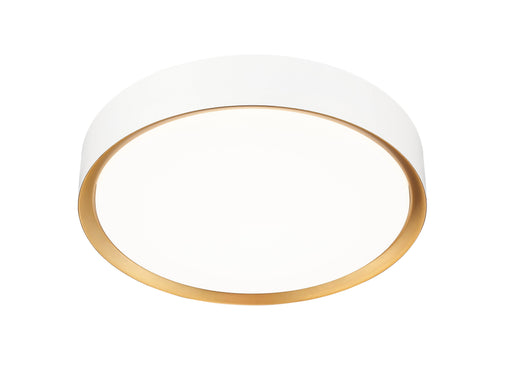 Flush Mount Z-Lite 1014F16-MW-MGLD-LED Matte White + Modern Gold Kawan 1 Light Flush Mount Z-Lite