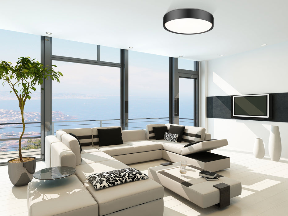 Flush Mount Z-Lite 1014F20-MB-LED Matte Black Kawan 1 Light Flush Mount Z-Lite