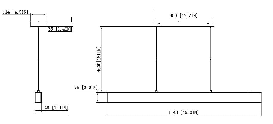 Linear Chandelier Z-Lite 1016-45L-BN-LED Brushed Nickel Hudson 1 Light Linear Chandelier Z-Lite