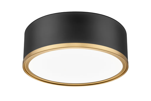 Flush Mount Z-Lite 1018F12-MB-MGLD-LED Matte Black + Modern Gold Bradley 1 Light Flush Mount Z-Lite