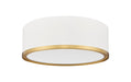 Flush Mount Z-Lite 1018F12-MW-MGLD-LED Matte White + Modern Gold Bradley 1 Light Flush Mount Z-Lite