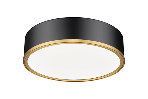 Flush Mount Z-Lite 1018F16-MB-MGLD-LED Matte Black + Modern Gold Bradley 1 Light Flush Mount Z-Lite