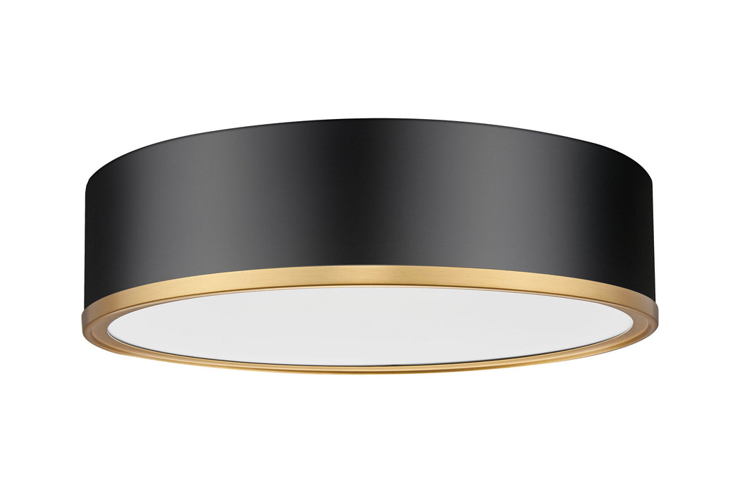 Flush Mount Z-Lite 1018F16-MB-MGLD-LED Matte Black + Modern Gold Bradley 1 Light Flush Mount Z-Lite