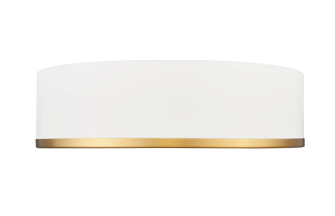 Flush Mount Z-Lite 1018F16-MW-MGLD-LED Matte White + Modern Gold Bradley 1 Light Flush Mount Z-Lite