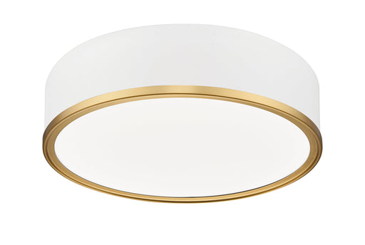 Flush Mount Z-Lite 1018F16-MW-MGLD-LED Matte White + Modern Gold Bradley 1 Light Flush Mount Z-Lite