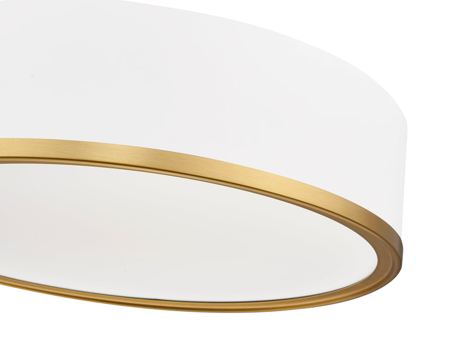 Flush Mount Z-Lite 1018F16-MW-MGLD-LED Matte White + Modern Gold Bradley 1 Light Flush Mount Z-Lite