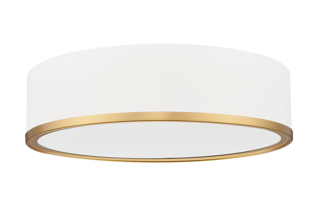 Flush Mount Z-Lite 1018F16-MW-MGLD-LED Matte White + Modern Gold Bradley 1 Light Flush Mount Z-Lite
