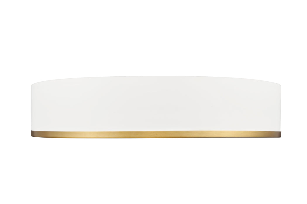 Flush Mount Z-Lite 1018F20-MW-MGLD-LED Matte White + Modern Gold Bradley 1 Light Flush Mount Z-Lite