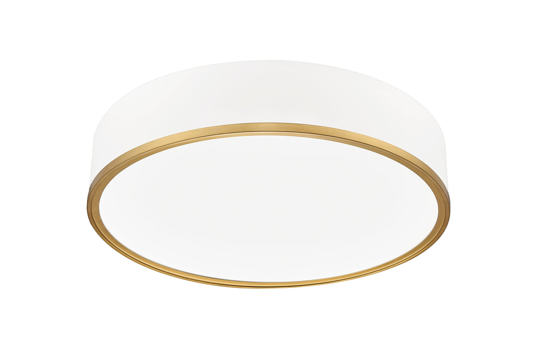Flush Mount Z-Lite 1018F20-MW-MGLD-LED Matte White + Modern Gold Bradley 1 Light Flush Mount Z-Lite