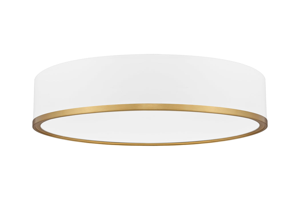 Flush Mount Z-Lite 1018F20-MW-MGLD-LED Matte White + Modern Gold Bradley 1 Light Flush Mount Z-Lite