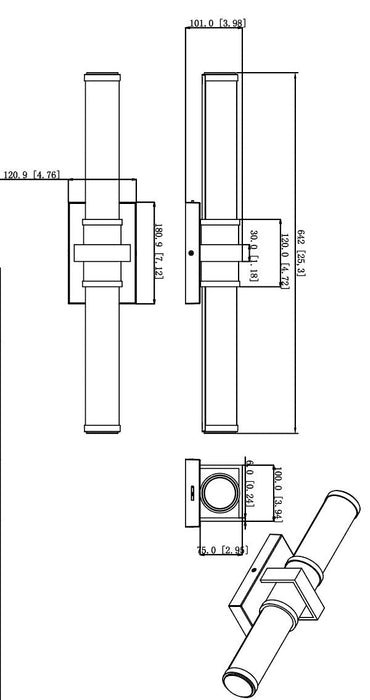 Vanity Z-Lite 1019-25W-CH-LED Chrome Idris 1 Light Vanity Z-Lite
