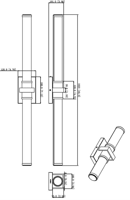 Vanity Z-Lite 1019-40W-MGLD-LED Modern Gold Idris 1 Light Vanity Z-Lite
