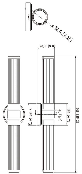 Vanity Z-Lite 1020-25W-BN-LED Brushed Nickel Warwick 1 Light Vanity Z-Lite