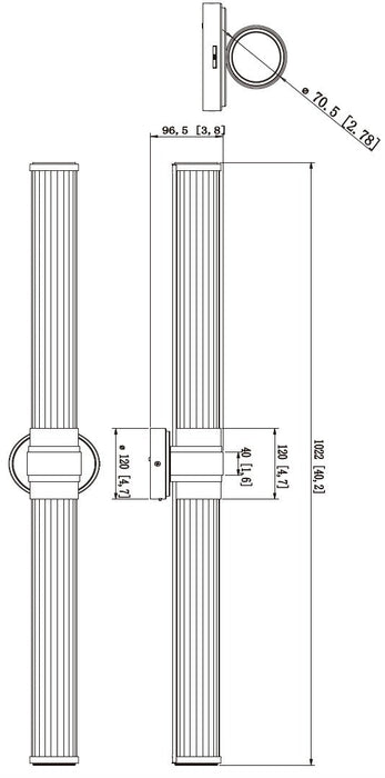 Vanity Z-Lite 1020-40W-CH-LED Chrome Warwick 1 Light Vanity Z-Lite