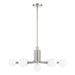 Chandelier Thesis 207348A Stockholm 29 inch 7 light Polished Nickel Chandelier with Opal Glass Shades THESIS
