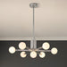 Chandelier Thesis 207348A Stockholm 29 inch 7 light Polished Nickel Chandelier with Opal Glass Shades THESIS