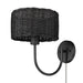 Wall Sconce Golden Lighting 1084-1W BLK-BW Erma Black Wicker Wall Sconce Golden Lighting