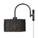 Wall Sconce Golden Lighting 1084-1W BLK-BW Erma Black Wicker Wall Sconce Golden Lighting
