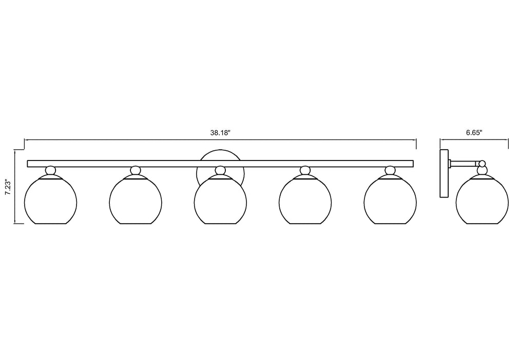 Vanity Z-Lite 1100-5V-MB Matte Black Neoma 5 Light Vanity Z-Lite
