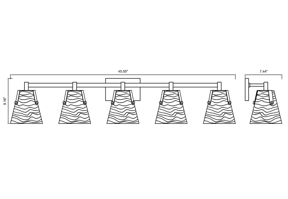 Vanity Z-Lite 1101-5V-MGLD Modern Gold Analia 5 Light Vanity Z-Lite