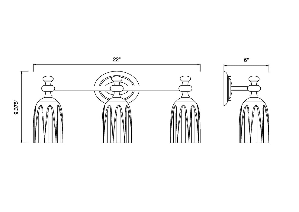 Vanity Z-Lite 1102-3V-MB Matte Black Orion 3 Light Vanity Z-Lite