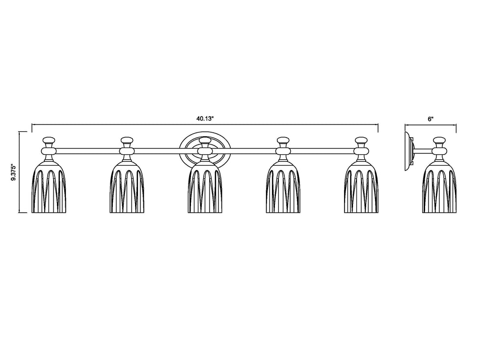 Vanity Z-Lite 1102-5V-BN Brushed Nickel Orion 5 Light Vanity Z-Lite