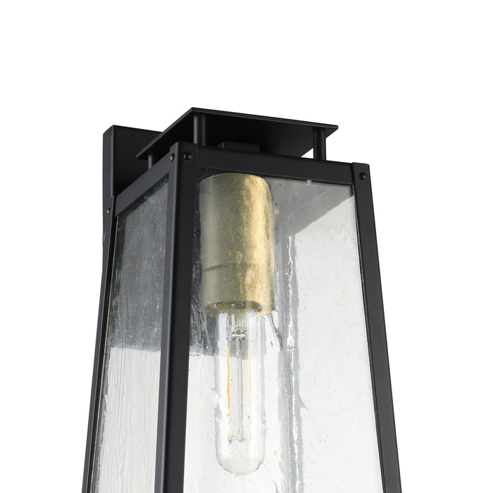 Exterior Wall Sconce Thesis 207058A Salford 13 inch 1 light Matte Black Exterior Wall Sconce with Clear Antique Glass THESIS