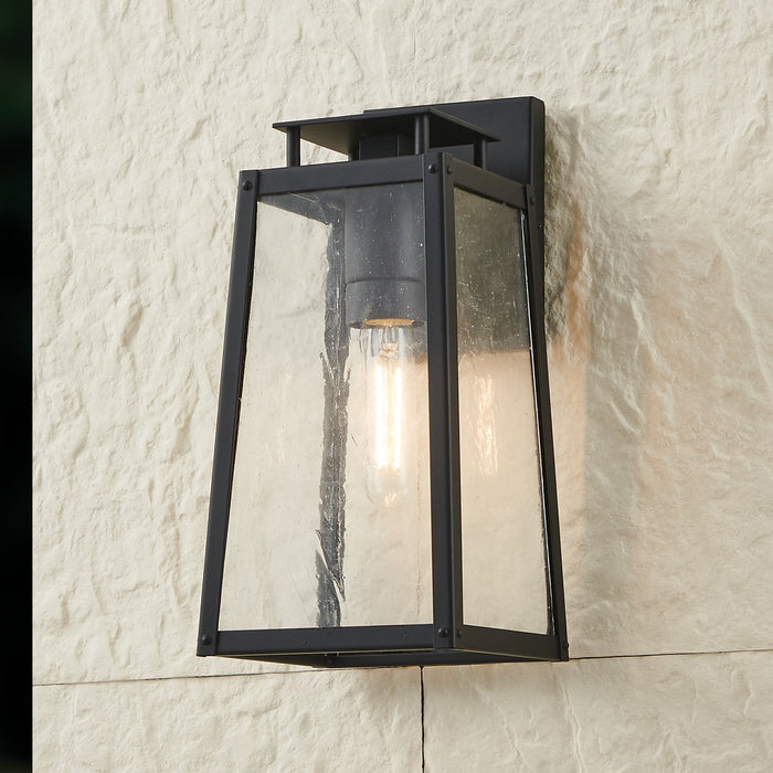 Exterior Wall Sconce Thesis 207058A Salford 13 inch 1 light Matte Black Exterior Wall Sconce with Clear Antique Glass THESIS