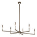 Chandelier Thesis 207365A Montclair 46 inch 6 light Forged Bronze and Natural Alabaster Linear Chandelier THESIS