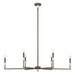 Chandelier Thesis 207365A Montclair 46 inch 6 light Forged Bronze and Natural Alabaster Linear Chandelier THESIS